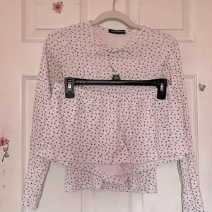 Leah Floral Top and Emory Floral Eyelet Sweatshorts